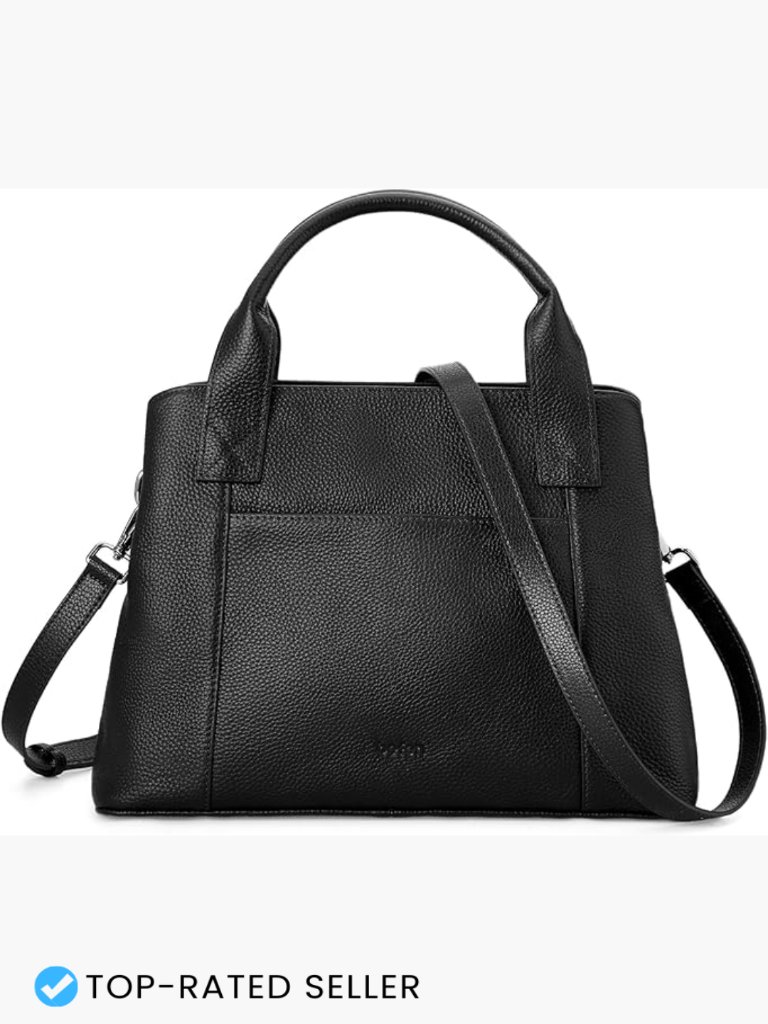Small Genuine Leather Satchel Crossbody Tote Soft Everyday Bag With Zipper